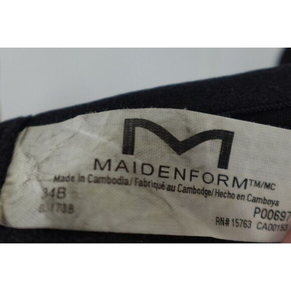 Maidenform Womens Black Padded Bra with Lace & Bow Detail Size 34B - Picture 8 of 10